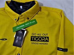 TIGORA GREEN LABEL ティゴラ ゴルフ ボタンダウン半袖ポロシャツ ハイネック長袖インナーシャツ セット　XL　黄