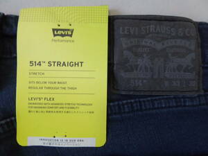 LEVI'S リーバイス 514 FLEX STRAIGHT ストレッチ ジーンズ　Ｗ33-L32　紺　86cm　