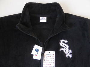 MLB Chicago White Sox シカゴ ホワイトソックス 保温 裏起毛 フリース フルジップ ジャケット　LL　黒