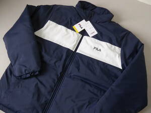 FILA GOLF フィラ ゴルフ 厚手 保温 防寒 防風 UVCUT 中綿 ウインド ジャケット　L　紺白　