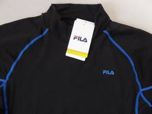 FILA GOLF フィラ ゴルフ [446-952-K-BBL] 裏起毛 UVカット ハイネック 長袖 コンプレッションシャツ　LL　黒