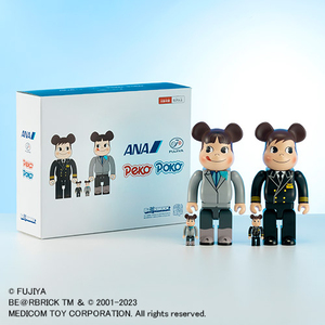 送料無料 BE＠RBRICK for ANA CAPTAIN ポコちゃん ＆ CA10代目 ペコちゃん 100% & 400% 4体セット