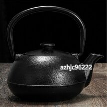 高級感満載 茶壺 手作り 煮茶壷 鉄壺 急須 常滑焼 茶壷 茶器 茶道具 砂鉄 提梁壷 鉄 やかんを沸かす お茶の道具 容量：0.3L_画像1