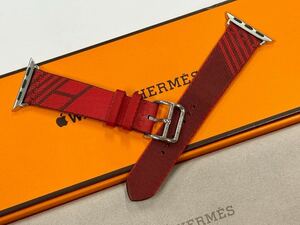 ☆美品 即決 希少 Apple Watch Hermes 41mm 40mm ジャンピング ルージュH シンプルトゥール アップルウォッチ エルメス 066