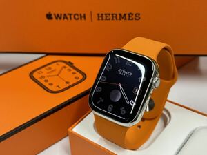 ☆即決 ケア+ 超美品 バッテリー100% Apple Watch series8 HERMES 45mm アップルウォッチ エルメス シルバーステンレス シリーズ8 098