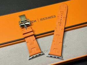 ☆即決 Series9 キリム Apple Watch Hermes 45mm 44mm オレンジ シンプルトゥールストラップ アップルウォッチ エルメス 246