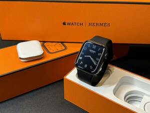 ★即決 美品 Apple Watch series6 HERMES 44mm ブラック ステンレス アップルウォッチ エルメス 黒 GPS+Cellular 149