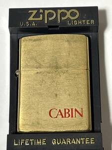 1992年製 　ブラス CABIN　キャビン　数字表記ダブルイヤー　ZIPPO 未使用　スレ多数