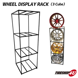 送料無料 RIVAI ホイールラック ディスプレイラック 20インチ用 ディスプレイ 3段 アルミホイール展示 WHEEL RACK イベント使用OK