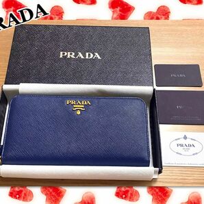 プラダ PRADA 財布 長財布 サフィアーノ ブルー 1ML506 ブルー