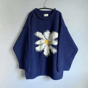 Macmahon Knitting Mills 23AW 未使用 フラワー柄 ニット ネイビー マクマホンニッティングミルズ あいみょん着用モデル ユニセックス