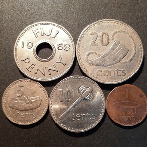フィジー コイン まとめて5枚 ペニー 20セント 10セント 5セント 1セント エリザベス女王