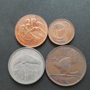 アイルランド ペニー青銅貨1931年 フローリン白銅貨1954年などまとめて4枚