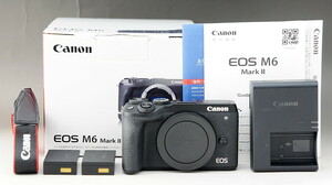 【純正バッテリー2個付き】新品級 Canon ミラーレス一眼カメラ EOS M6 Mark II ボディ 4K動画 EOSM6MK2 【取説+元箱+安心返金保証】