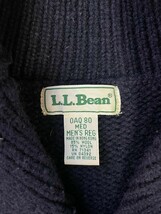 セーター トップス ウール　LLBEAN ショールセーター　古着　ビンテージ ネイビー_画像6