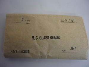 7593.未使用 チェコビーズ M.C.GLASS BEADS ジェット