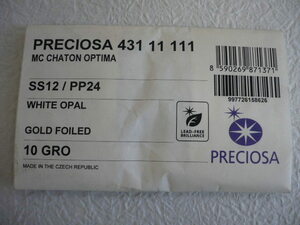7638.未開封 チェコビーズ PRESIOSA(プレシオサ) ホワイトオパール