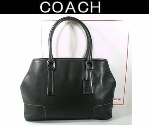 ★美品！★ＣＯＡＣＨ　コーチ★とってもお洒落で素敵な♪ ハンプトンズ サッチェル ブラック レザー ハンドバッグ■チャーム付■本物■