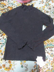 新品NICECLAUPナイスクラップ長袖セーター黒袖首ふりふりフリーサイズ即決激安1200円
