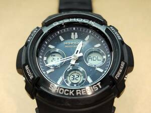 【USED】 CASIO G-SHOCK カシオ ジーショック アナデジ 電波ソーラー AWG-M100SB ブラック