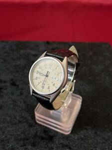 【中古品】SEIKO セイコー 腕時計 自動巻き 7S26-3060 カレンダー アナログ 21石 ミリタリー 動作品 革ベルト