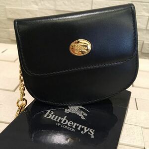 美品　箱入り　バーバリー　BURBERRYS キーホルダー　キーリング コインケース ノバチェック×ブラック　キーケース　ホースマーク