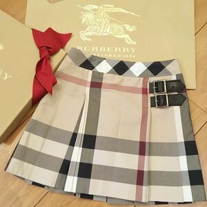 美品　バーバリー　BURBERRY プリーツスカート フォーマル 入園式　入学式　卒園式　卒業式　発表会　110㎝　レザーベルト