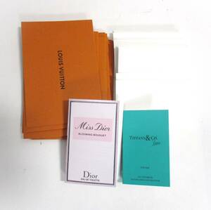 シャネル メッセージカード10枚 ティファニー・Dior 香水サンプル各1 計2個 ルイヴィトンレシートホルダーセット 10個 