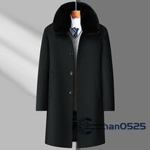 新品 メンズコート 厚手 ビジネスコート 高級 ダウンジャケット 超希少 ロングコート WOOL ウール 紳士スーツ グレー L~4XL_画像3