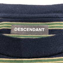 【DESCENDANT】 長袖Tシャツ ディセンダント 1 緑 グリーン 紺 ネイビー ボーダー コットン ts202405_画像6