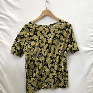 [Платье van noten] Краткий рукав пил Дорис Ван Ноттенл L с размером Ylw Flower Pattern TS202401