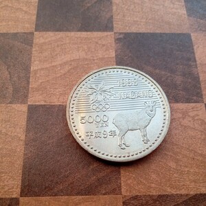 五千円硬貨硬　1998年長野オリンピック　記念硬貨　平成9年