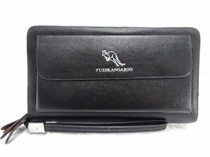 YUESKNGAROO　ユエスカンガルー　ダブルファスナー　長財布　黒　3956