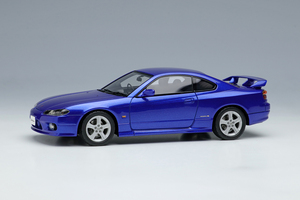 新品未展示品 1/43 EIDOLON アイドロン Make Up メイクアップ 日産 シルビア スペックR エアロ 1999 ブリリアントブルー 箱付き完品 EM628B