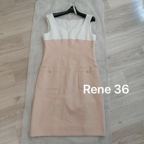 Rene ノースリーブワンピース バイカラーワンピース 36サイズ