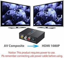 RCA to HDMI変換コンバーター AV to HDMI 変換器 AV2HDMI ３.５mmジャック 音声転送 1080720_画像5