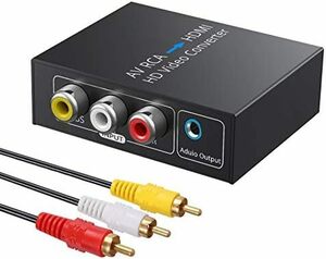 RCA to HDMI変換コンバーター AV to HDMI 変換器 AV2HDMI ３.５mmジャック 音声転送 1080720
