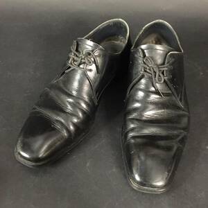 ER1209-28-3 BURBERRY バーバリー 革靴 メンズシューズ 紳士靴 紐付 黒色 ロンドン BU1542 (25 1/2) 25.5cm 80サイズ