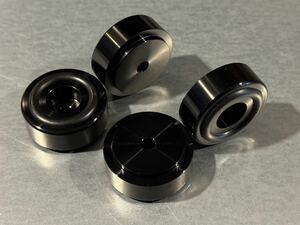 ★新品★アルミ削り出し インシュレーター 30mm*12mm 4個セット ブラック 高品質 ABEE Windy ITXケース最適