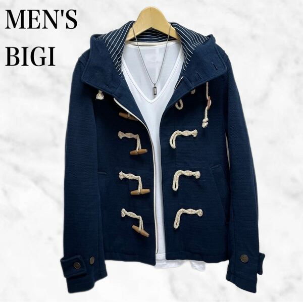 MEN'S BIGI FIRST トグルボタンジャケット　紺色　ダッフルコート