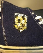 評価参照！中古　バンズ　VANS V47FELT　ネイビー　9&1/2（27.5cm程度）ハイカット　スニーカー　　匿名配送80cm_画像4