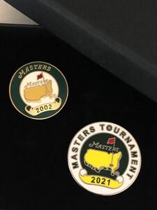 US MASTERS Augusta マスターズ トーナメント2021松山英樹 & 2002タイガー・ウッズ ゴルフボールマーカー 限定2点セット