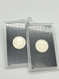 銀貨 銀コイン アメリカ アイゼンハワー 1ドル 1971 記念硬貨 アメリカコイン SV400 Agコイン 2点セット 現状品 J121-7