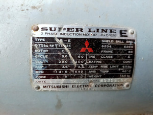 三菱SUPER LINE E SB-E 0.75KW 4P 200V