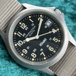 19☆ビンテージ HAMILTON khaki QUARTZ ハミルトン カーキ クォーツ9445B 文字盤ガラス綺麗 メンズ 日送り可動OK 綺麗 訪問買取品