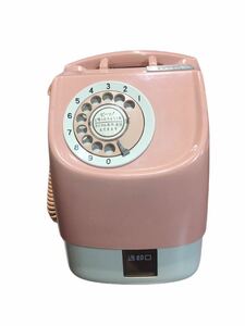 昭和レトロ 公衆電話 ピンク電話 ダイヤル式 電話機 当時物 675S-Ａ2 1985年製 日本電信電話 NTT公衆電話 カギ無 現状品 10円投入 