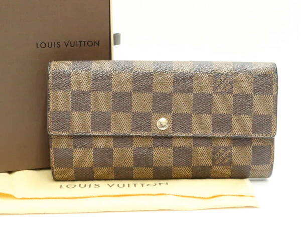 ルイヴィトン　ダミエエベヌ　ポルトフォイユ.サラ　長財布　M61734　（自己修理痕あり）LOUIS VUITTON　18677606