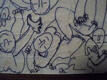 ◆作者不詳◆ハングルサイン・銀紙にペン画◆複雑な人物たちの遊戯画_画像8