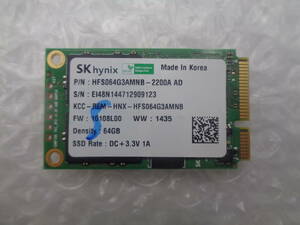 SKhynix HFS064G3AMNB-2200A 64GB SSD ｍSATA 中古動作品(S217)