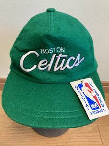 80s 90s デッドストック ヴィンテージ BOSTON CELTICS バスケットボール NBA セルティックス ウールキャップ CAP 帽子 スナップバック